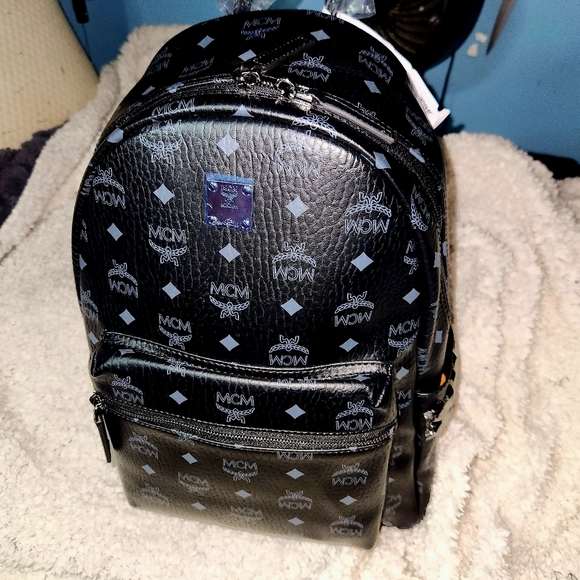 MCM Stark Studded Brand New Backpack Size Medium NWT Receipt Is In Photos - Picture 1 of 14